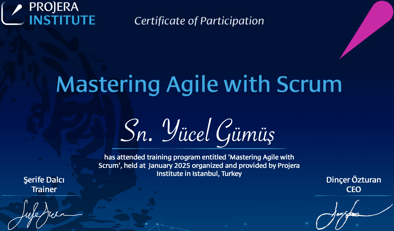 Mastering Agile with Scrum certificate